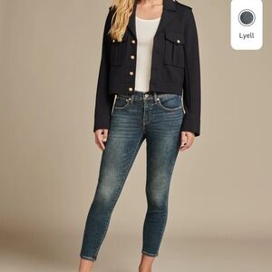 Lucky Brand Mid Rise Ava Skinny Distressed Lyell Denim Dark Blue Casual Jeans